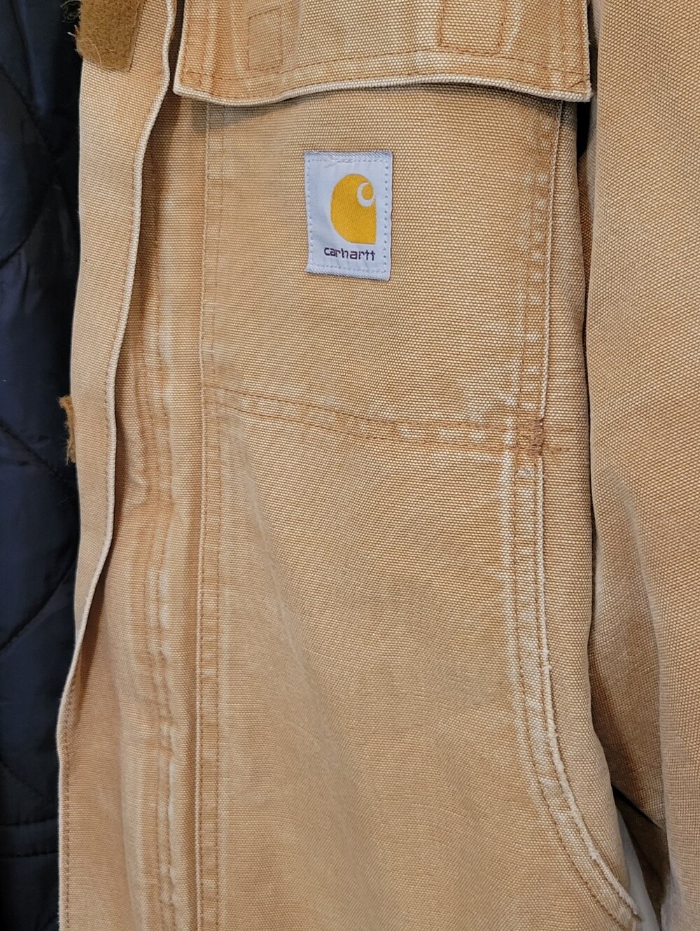 Carhartt Duck Traditional Coat Jacket Blanket Lined Tan Men's Large USA Work - Picture 4 of 6